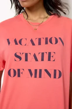 Tops & Tees<RETRO BRAND BLACK LABEL Vacation State of Mind Tee Vintagecoral