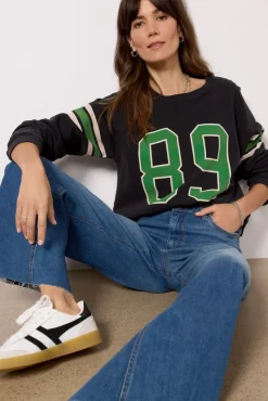 Tops & Tees<RETRO BRAND BLACK LABEL Varsity Sweatshirt Vbk