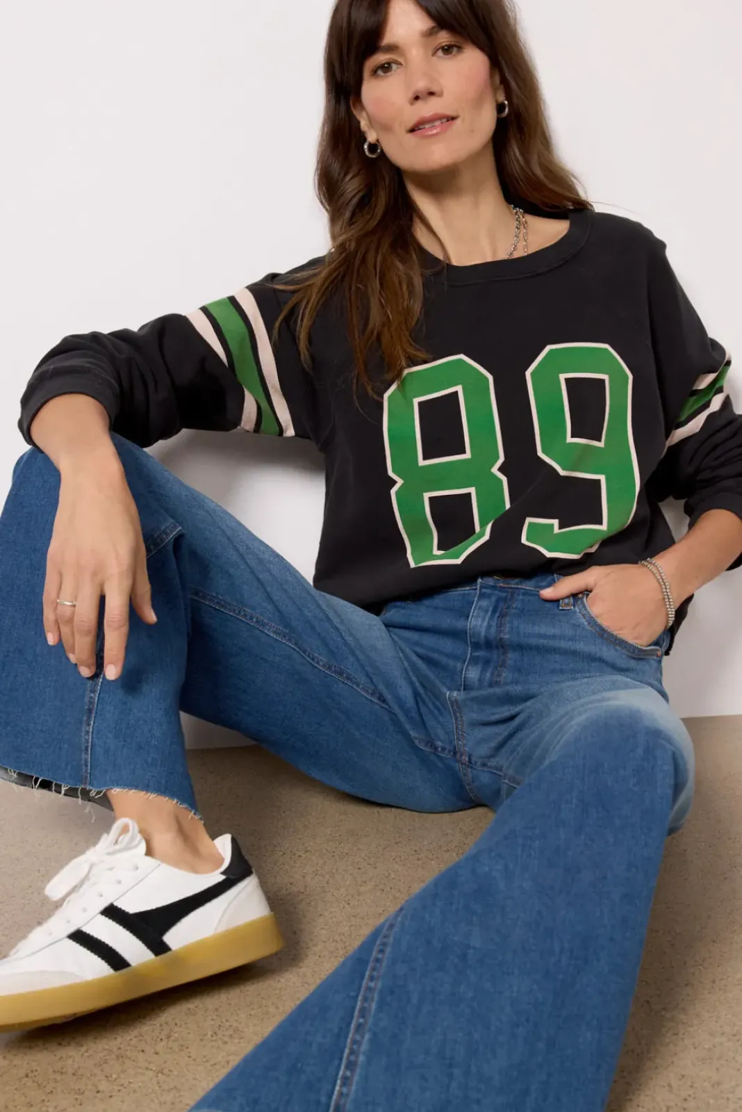 Tops & Tees<RETRO BRAND BLACK LABEL Varsity Sweatshirt Vbk