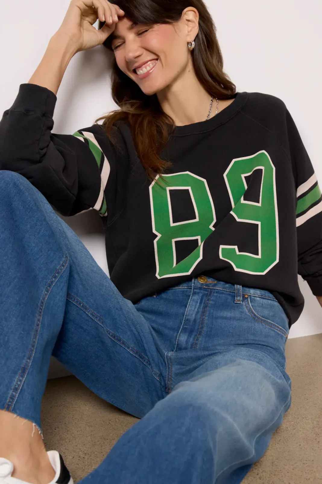 Tops & Tees<RETRO BRAND BLACK LABEL Varsity Sweatshirt Vbk