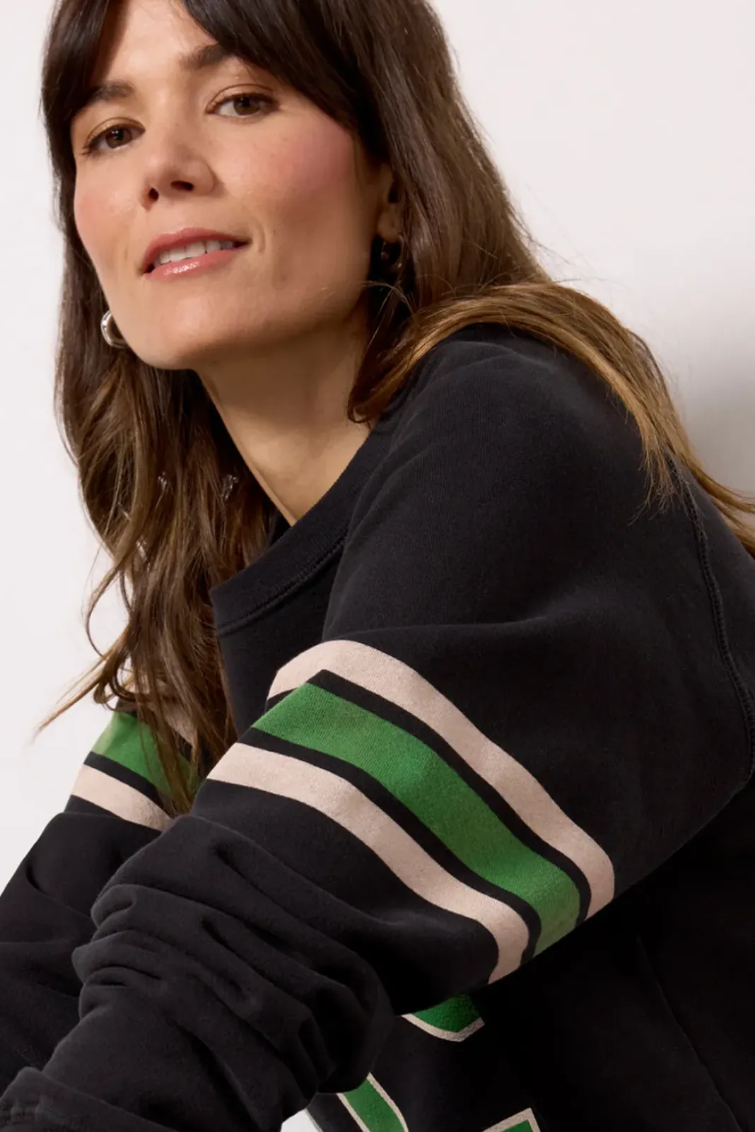 Tops & Tees<RETRO BRAND BLACK LABEL Varsity Sweatshirt Vbk