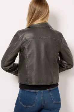 Blazers & Jackets<EVEREVE Veda Distressed Moto Black