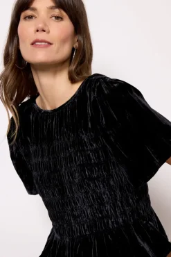 Tops & Tees<RAILS Velvet Rosie Top Crinkleblack