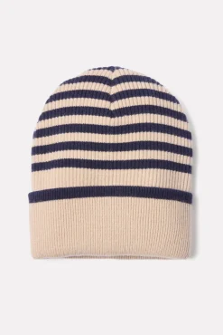 Hats<EVEREVE Vermont Stripe Beanie Oat/Navy