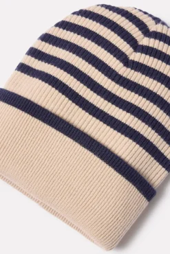 Hats<EVEREVE Vermont Stripe Beanie Oat/Navy
