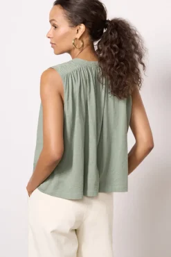 Tops & Tees<NATION LTD Via Tie Front Tank Seaspray