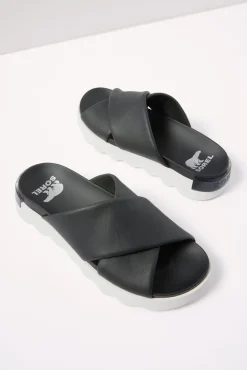 Shoes<SOREL Vibe Criss Cross Sandal Black/Seasalt