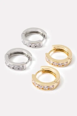Jewelry<EVEREVE Victoria Huggie Pack Gold/Silver