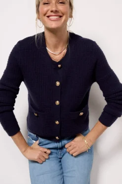 Sweaters<JOHN + JENN Vivian Lady Like Cardigan Royalnavy