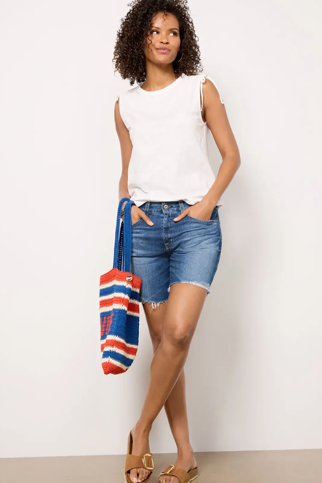 Tops & Tees<EVEREVE Vivian Tie Shoulder Tank White