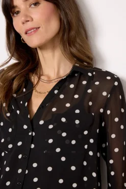 Tops & Tees<Z SUPPLY Vivienne Polka Dot Blouse Black