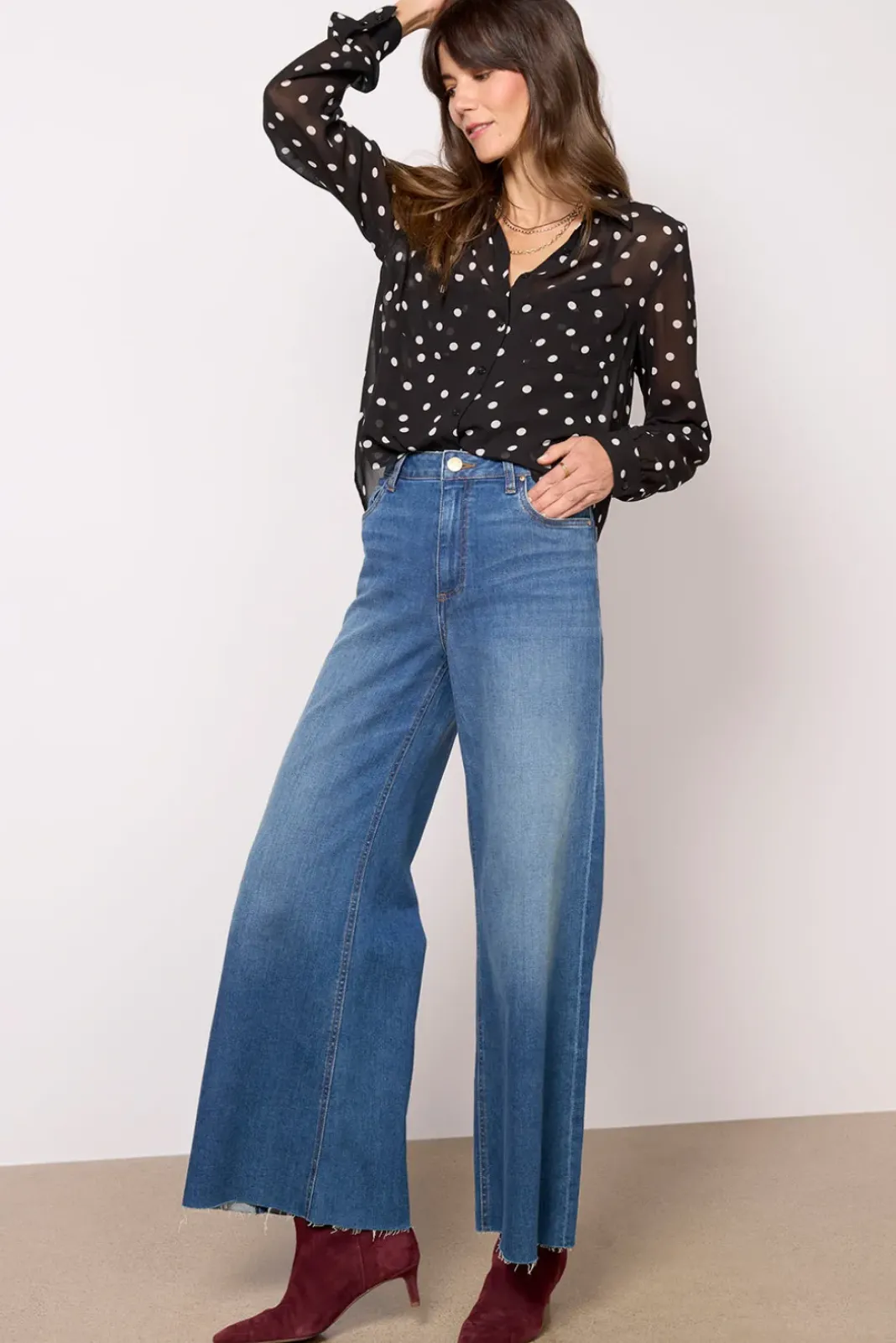 Tops & Tees<Z SUPPLY Vivienne Polka Dot Blouse Black