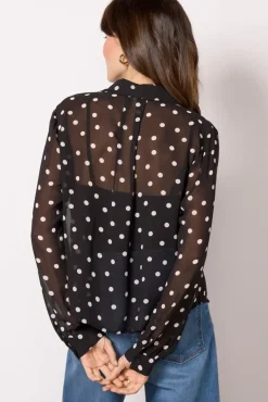 Tops & Tees<Z SUPPLY Vivienne Polka Dot Blouse Black