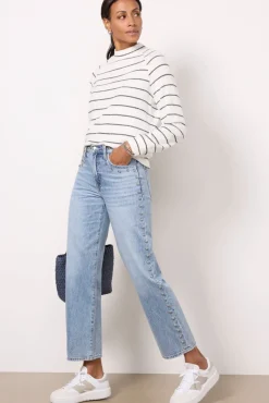 Tops & Tees<EVEREVE Walker Stripe Top White/Charcoal