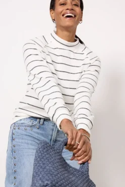 Tops & Tees<EVEREVE Walker Stripe Top White/Charcoal