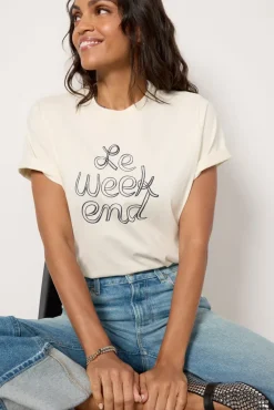 Tops & Tees<CLARE V. Weekend Original Tee Cream