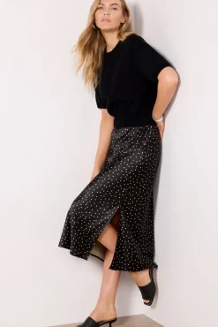 Dresses<EVEREVE Wendy Two-Fer Dress Black/Whitepolkadot