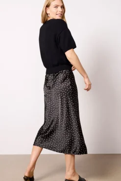 Dresses<EVEREVE Wendy Two-Fer Dress Black/Whitepolkadot