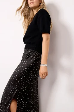 Dresses<EVEREVE Wendy Two-Fer Dress Black/Whitepolkadot