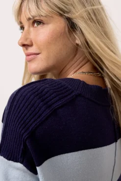 Sweaters<EVEREVE Wendy VNeck Pullover Bluestripe