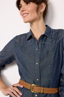 Dresses<CLOTH AND STONE Western Yoke Shirt Dress Twilightdenim