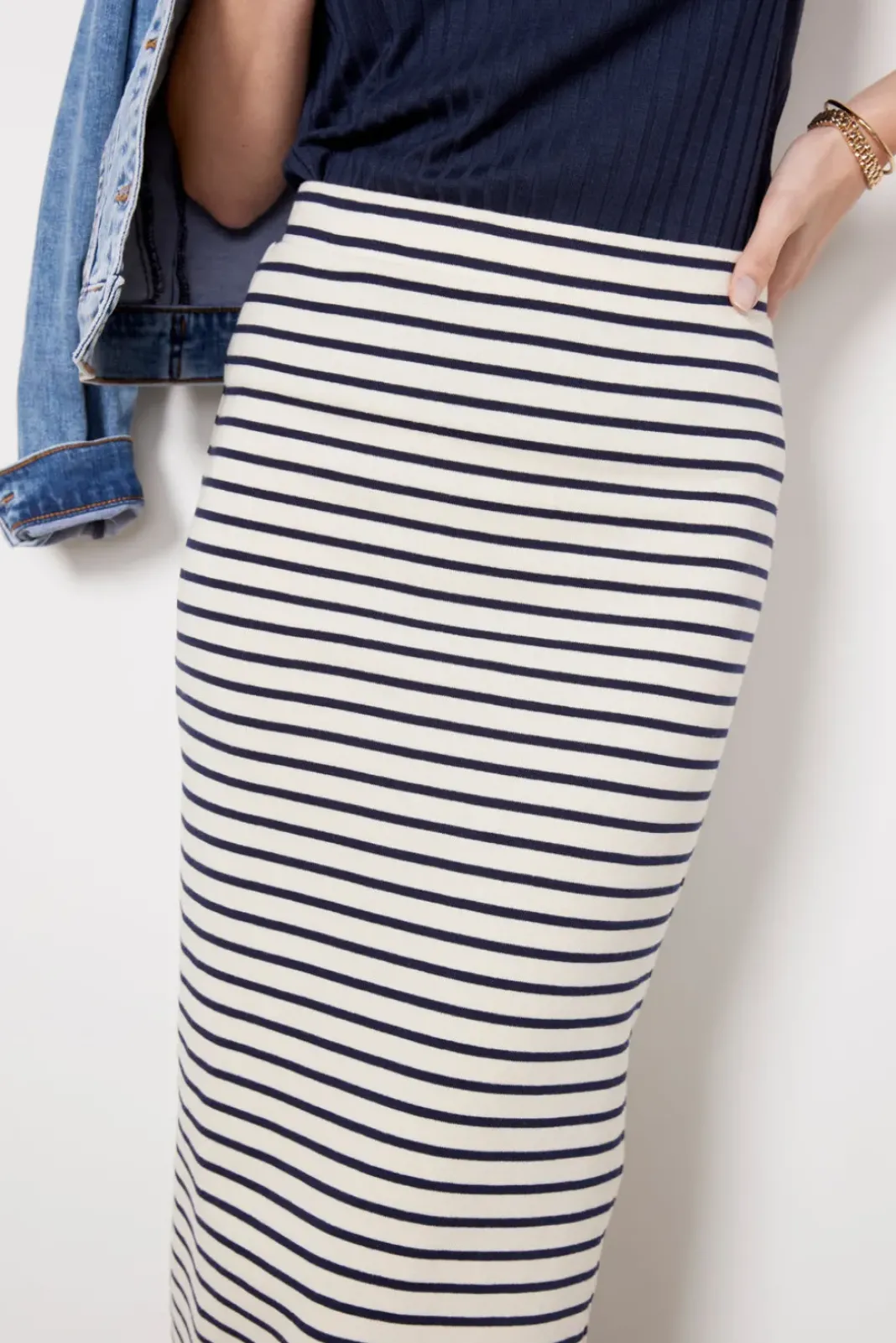 Skirts|Matching Sets<SPLENDID Whit Striped Maxi Skirt White/Navy