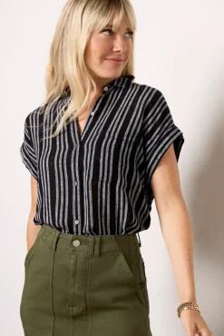Tops & Tees<RAILS Whitney Shirt Noirstripe