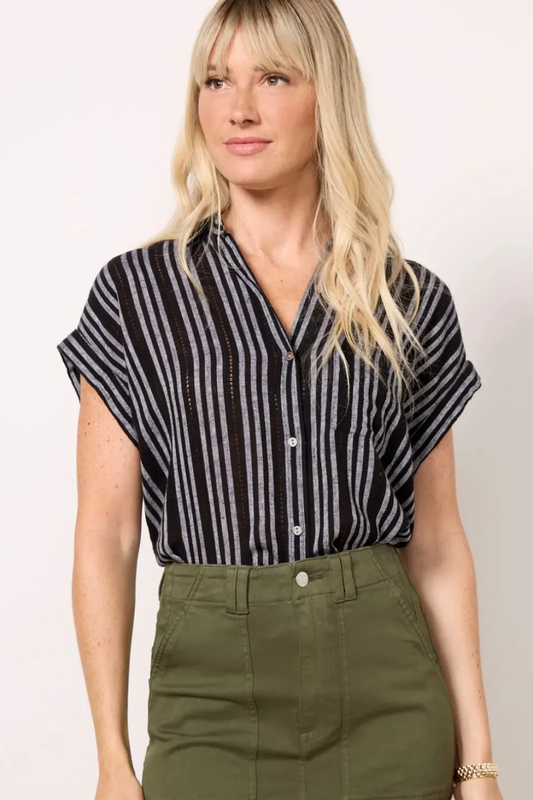 Tops & Tees<RAILS Whitney Shirt Noirstripe
