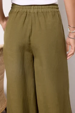 Pants & Leggings<SUNDRY Wide Leg Linen Pant Olive