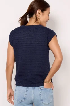 Sweaters<EVEREVE Willa Lady Like Vest Navy