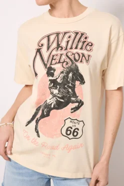 Tops & Tees<DAYDREAMER Willie Nelson Route 66 Tour Tee Sand