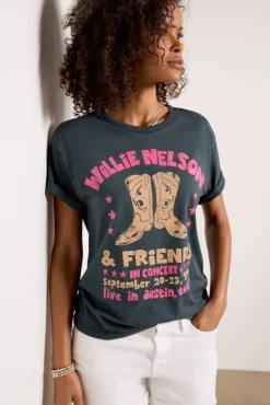 Tops & Tees<LETLUV Willie Nelson Tee Washedblack