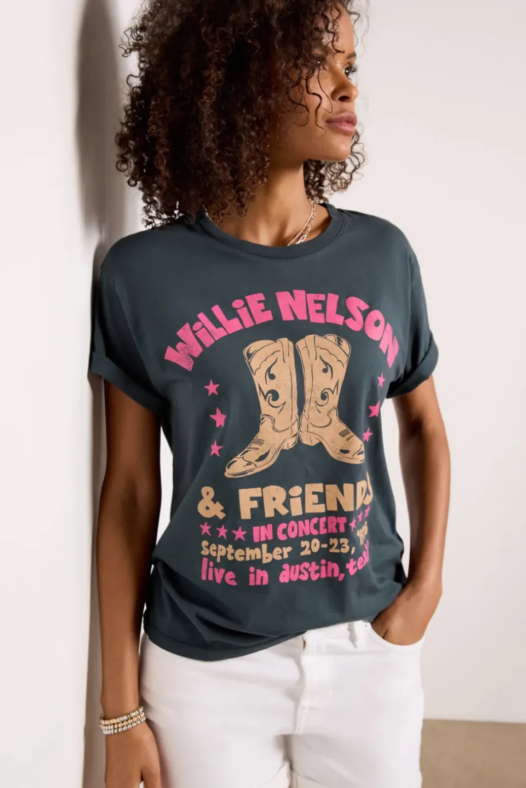 Tops & Tees<LETLUV Willie Nelson Tee Washedblack