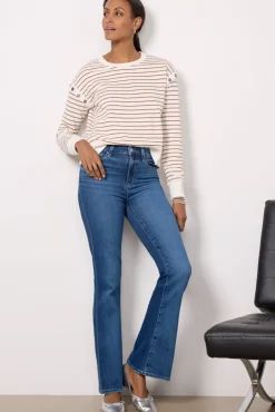 Sweatshirts<EVEREVE Willis Stripe Sweatshirt Cream/Tanstripe