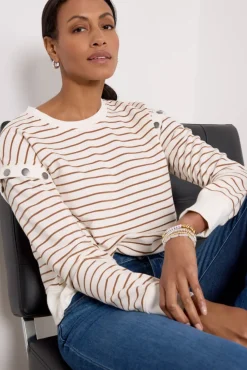 Sweatshirts<EVEREVE Willis Stripe Sweatshirt Cream/Tanstripe