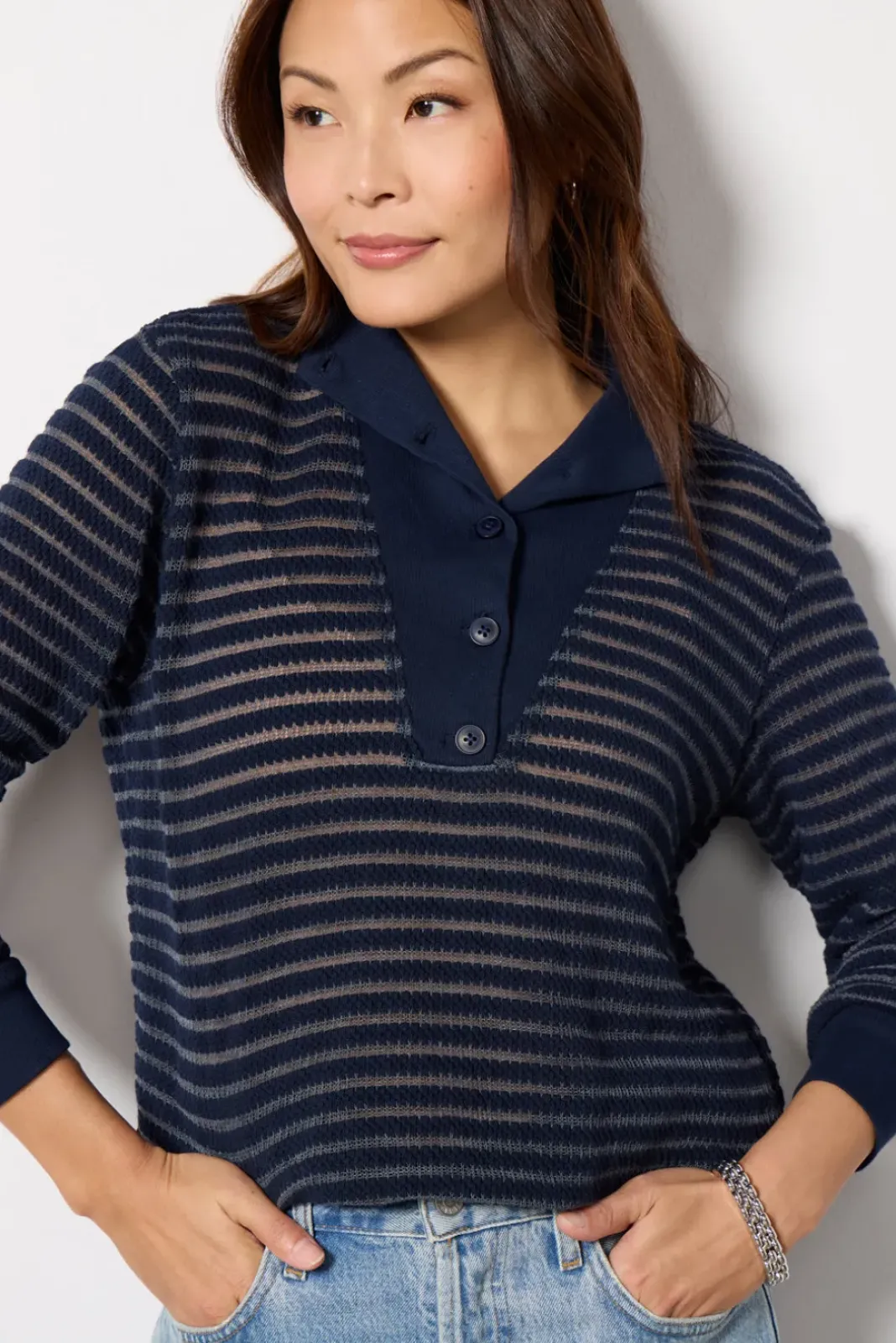 Tops & Tees<LA MADE Woodland Pullover Navy