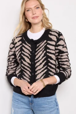 Sweaters<EVEREVE Wyatt Cardigan Black/Latte