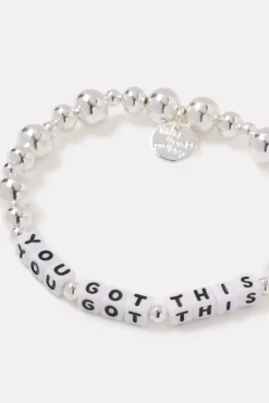Jewelry<LITTLE WORDS PROJECT You Got This Metallic Bracelet Silver