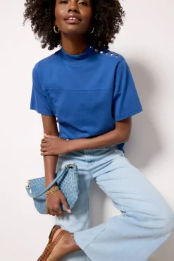 Tops & Tees<NATION LTD Yvette Top Bluetile